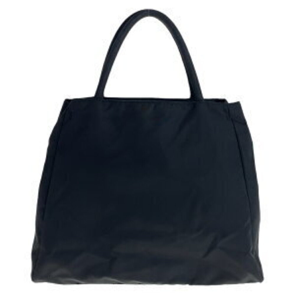 Prada Bag Nylon Logo Plate Tote Triangle Tessuto Black
